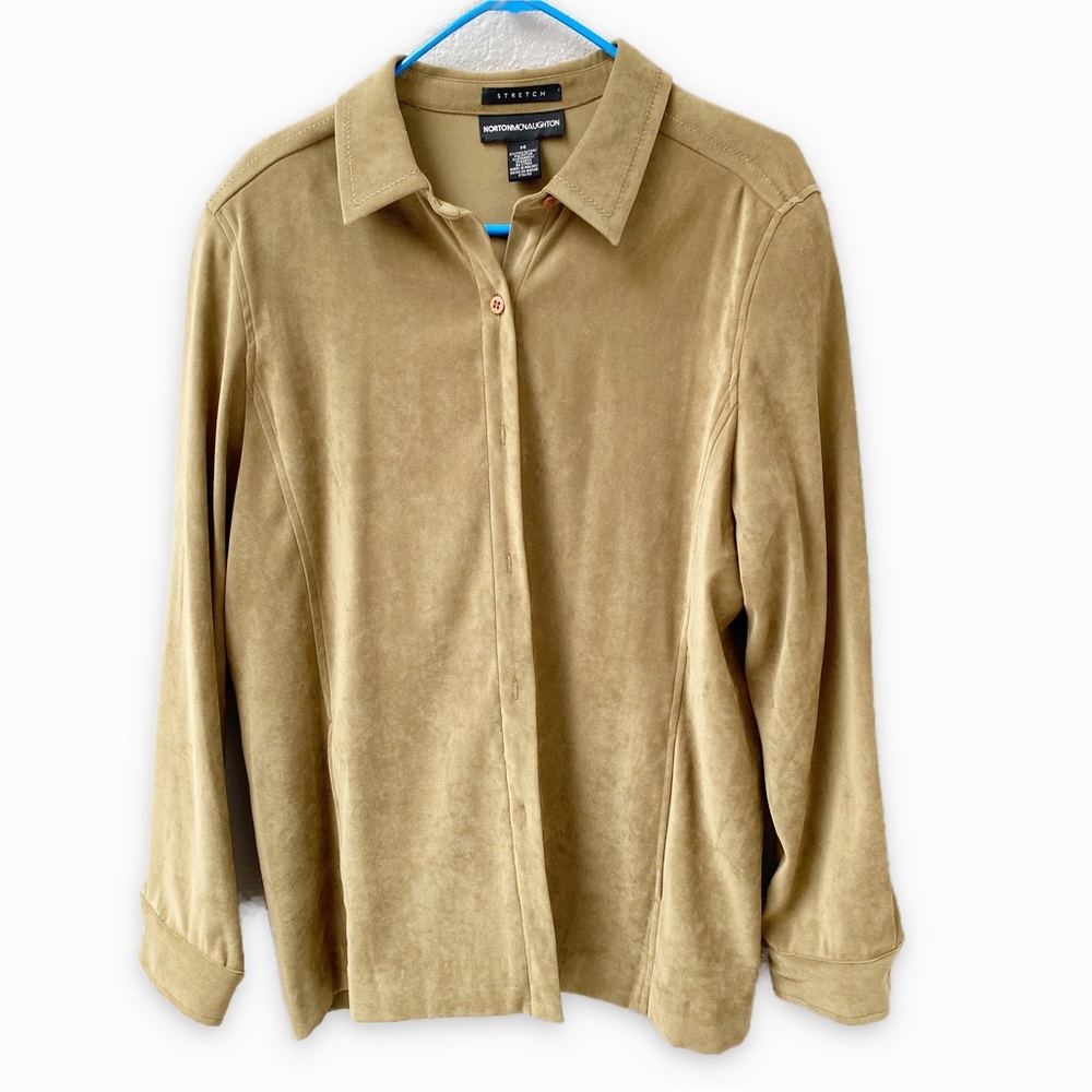 Norton McNaughton suede button up, Size 14